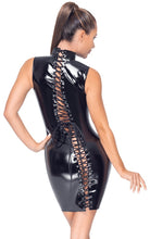 Load image into Gallery viewer, Women&#39;s dress, in plus sizes, made of vinyl with lacing