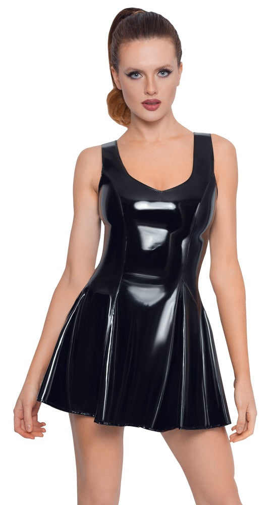 Vinyl mini dress for women, in plus sizes
