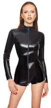 Load image into Gallery viewer, short women&#39;s jumpsuit, in plus sizes made of patent leather