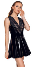 Load image into Gallery viewer, short women&#39;s dress, in plus sizes, made of patent leather with lace