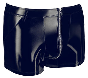 Lack- Herrenshorts mit Reißverschluss