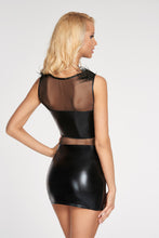Load image into Gallery viewer, schwarzes Wetlook-Kleid, in Übergrößen - Weiblichkeit mit Stil