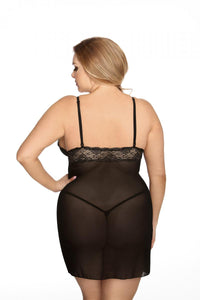 black negligee, in plus sizes