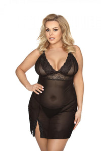 black negligee, in plus sizes