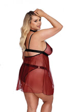 Load image into Gallery viewer, red/black babydoll, plus sizes