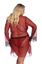 Load image into Gallery viewer, dark red dressing gown, plus sizes