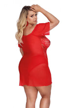 Load image into Gallery viewer, red babydoll, plus sizes