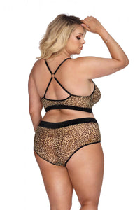 leo-colored bra set, in plus sizes