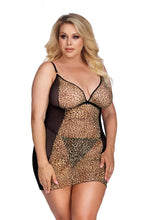 Load image into Gallery viewer, leo-colored babydoll, in plus sizes
