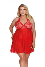 Load image into Gallery viewer, red babydoll, plus sizes