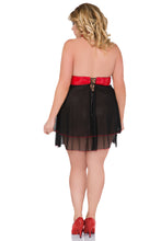 Laden Sie das Bild in den Galerie-Viewer, rot/schwarzes Kleid, in Übergrößen - Weiblichkeit mit Stil