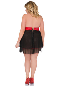 rot/schwarzes Kleid, in Übergrößen - Weiblichkeit mit Stil
