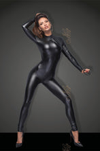 Load image into Gallery viewer, schwarzer Powerwetlook Damenoverall - Weiblichkeit mit Stil