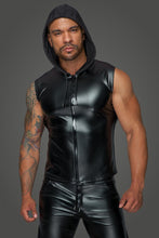 Load image into Gallery viewer, Men&#39;s shirt with two-way zipper and hood from Noir Handmade MissBehaved Collection