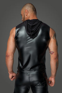 Men's shirt with two-way zipper and hood from Noir Handmade MissBehaved Collection