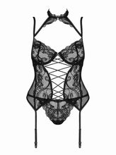 Load image into Gallery viewer, Elizenes suspender set with garter belt and sexy thong