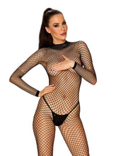 Load image into Gallery viewer, Fishnet Plus Size Bodystocking with Sexy Back - Black