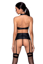 Load image into Gallery viewer, black ouvert suspender set