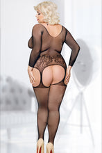 Laden Sie das Bild in den Galerie-Viewer, schwarzer Bodystocking, in Übergrößen - Weiblichkeit mit Stil