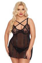Load image into Gallery viewer, Babydoll, plus sizes in black