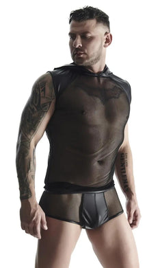 Men's black shirt with hood