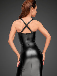 Powerwetlook Kleid, in Übergrößen mit elastischen Einsätzen in der Hüfte und Brustbereich - Weiblichkeit mit Stil