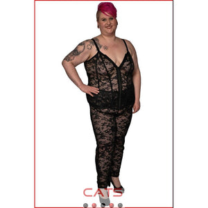 Women's dress, in plus sizes, made of mesh