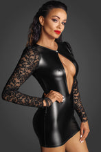 Laden Sie das Bild in den Galerie-Viewer, Kurzes Powerwetlook Kleid F253