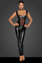 Load image into Gallery viewer, Powerwetlook women&#39;s jumpsuit with tulle inserts from the Fuck Fabulous Collection