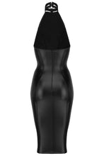 Load image into Gallery viewer, schwarzes Powerwetlook Bleistift-Kleid - Weiblichkeit mit Stil