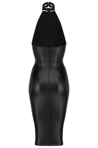 schwarzes Powerwetlook Bleistift-Kleid - Weiblichkeit mit Stil