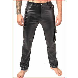 Men's faux leather trousers in 2 lengths