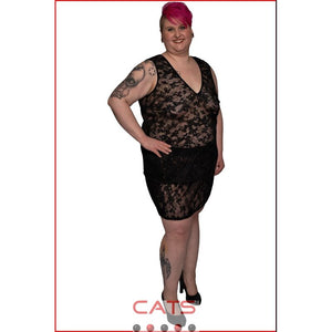 Women's dress, in plus sizes, made of mesh